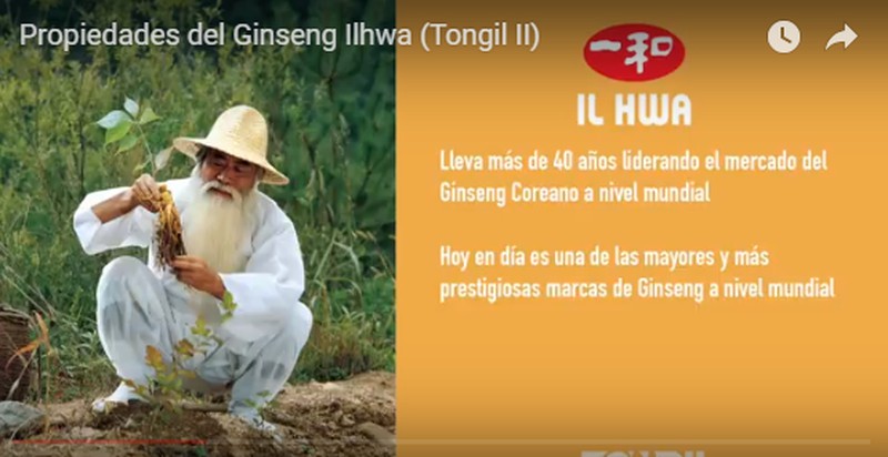 Ginseng coreano IL-HWA 500mg Tongil 100% Puro 100 capsulas