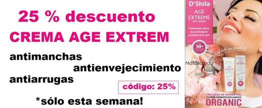 25% de desconto Creme antienvelhecimento AGE EXTREME D'Shila