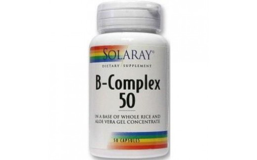 B Complex vitamina B ansiedad Solaray 50 capsulas