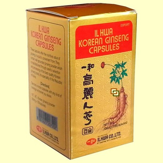 Ginseng coreano IL-HWA 500 mg  100%Puro Tongil tarro 100