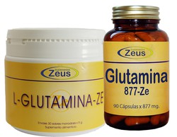 L- Glutamina Ze de Zeus 90 capsulas 877mgr
