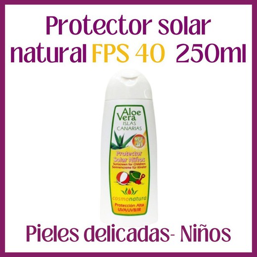 Natural Sunscreen SPF 40 hidratante crianças 250ml e pele sensível.