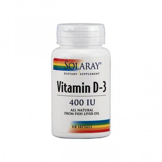 Vitamin vitamina D3 Solaray 120 perlas 400IU