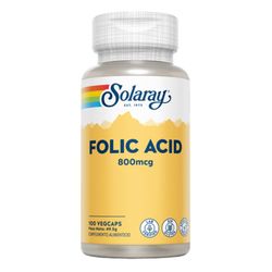 Ácido folico embarazo Solaray 100 capsulas Folic Acid