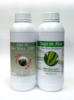 Jugo Aloe Vera sin pulpa uso alimenticio 1 litro Cultivo Ecológico depurativo